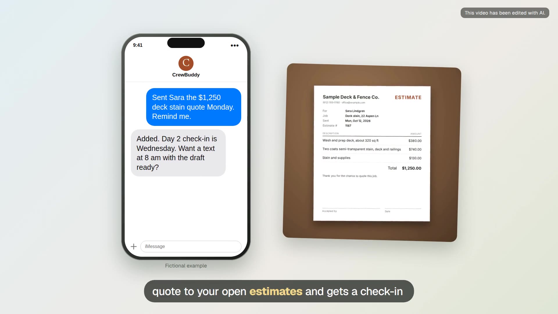Estimate follow-up schedule video